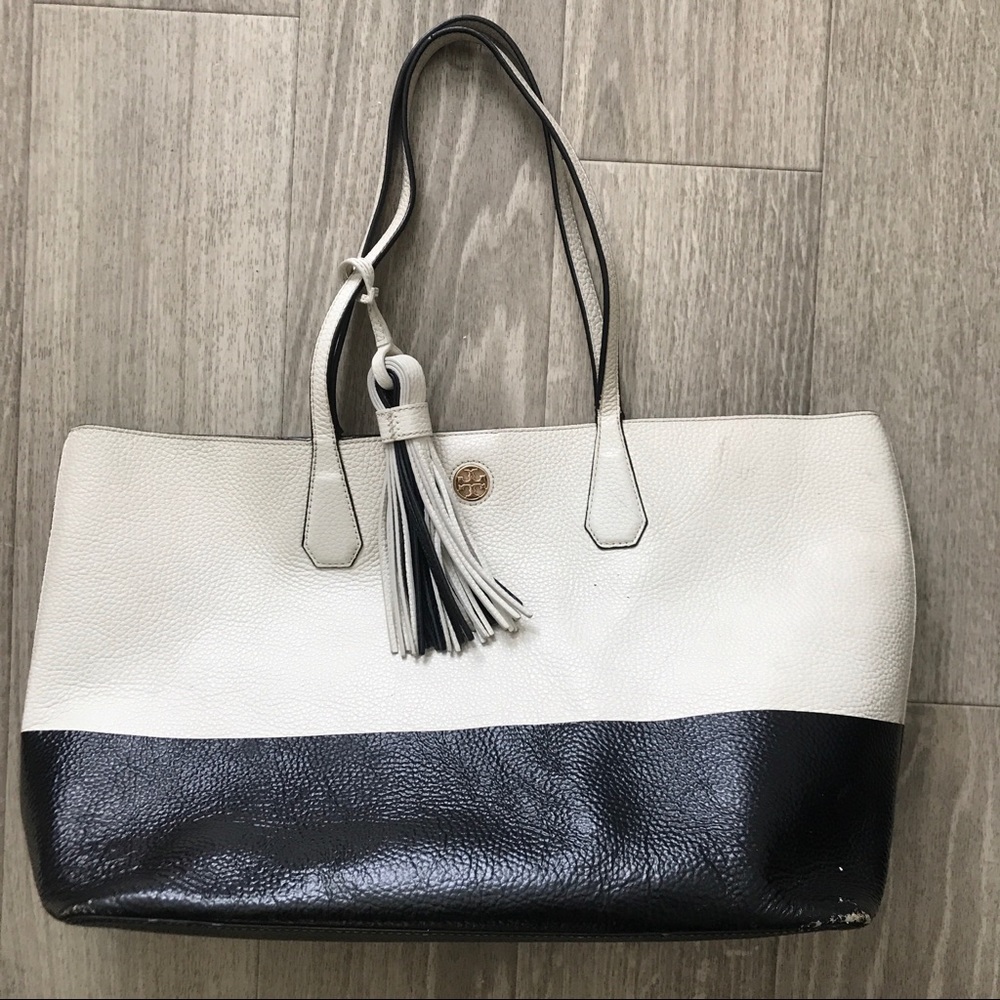 Tory Burch black and white tote bag AS IS